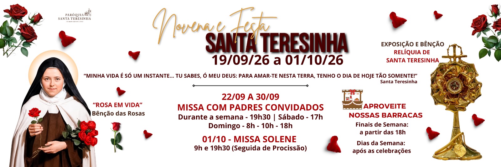 Novena e Festa de Santa Teresinha - 19/09 a 01/10/2026